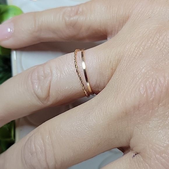 DAINTY DUO STACKING RINGS - Picture 1 of 5